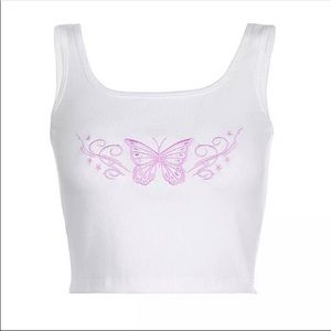 y2k butterfly tank top